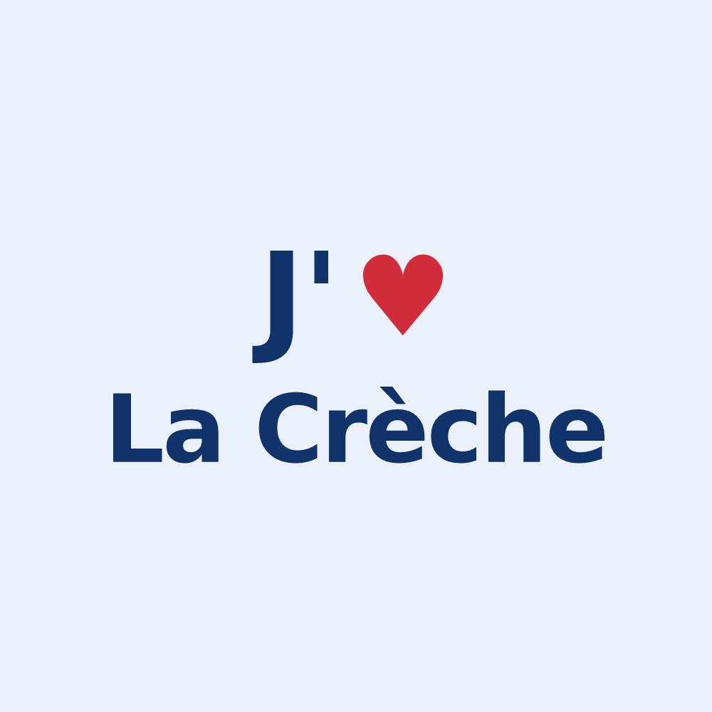 Sticker personnalisé La Crèche — design J'aime La Crèche
