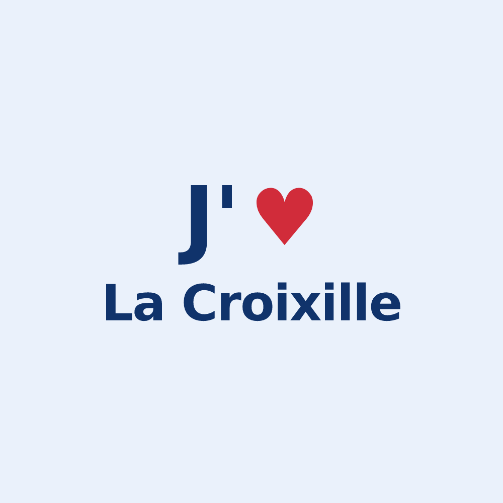 Sticker personnalisé La Croixille — design « J'aime La Croixille » imprimé sur le sticker