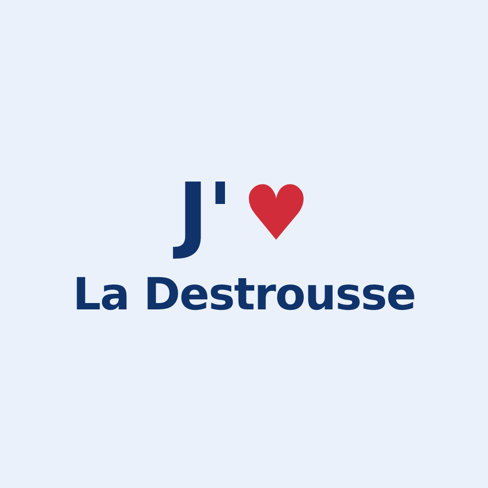 Sticker personnalisé La Destrousse — design J'aime La Destrousse