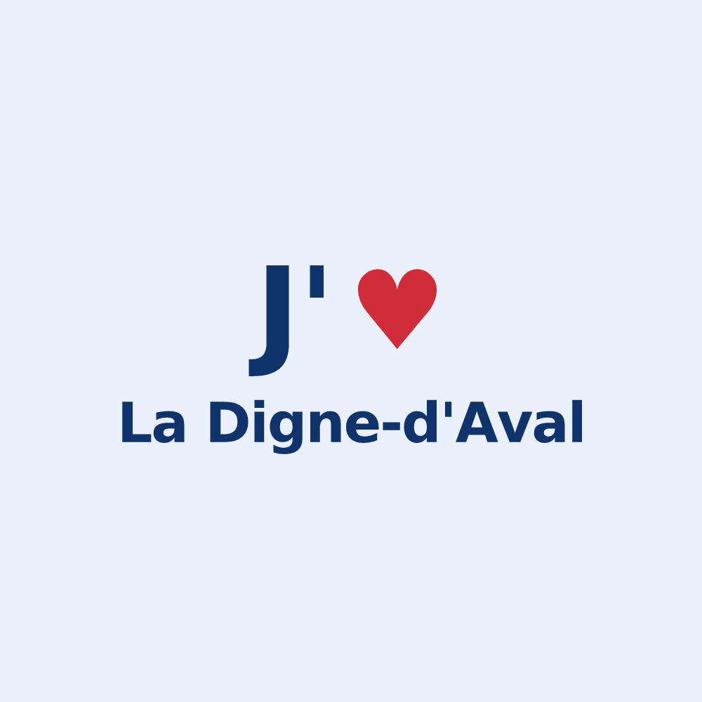 Sticker personnalisé La Digne-d'Aval — design J'aime La Digne-d'Aval