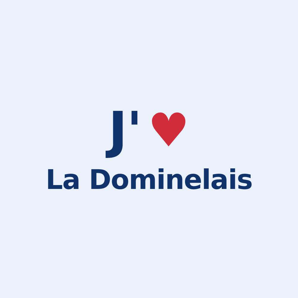 Sticker personnalisé La Dominelais — design J'aime La Dominelais