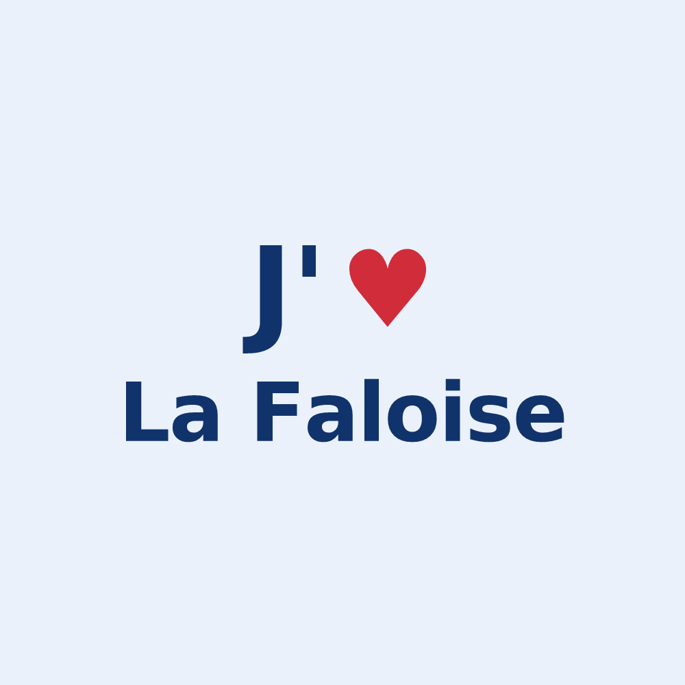Sticker personnalisé La Faloise — design J'aime La Faloise