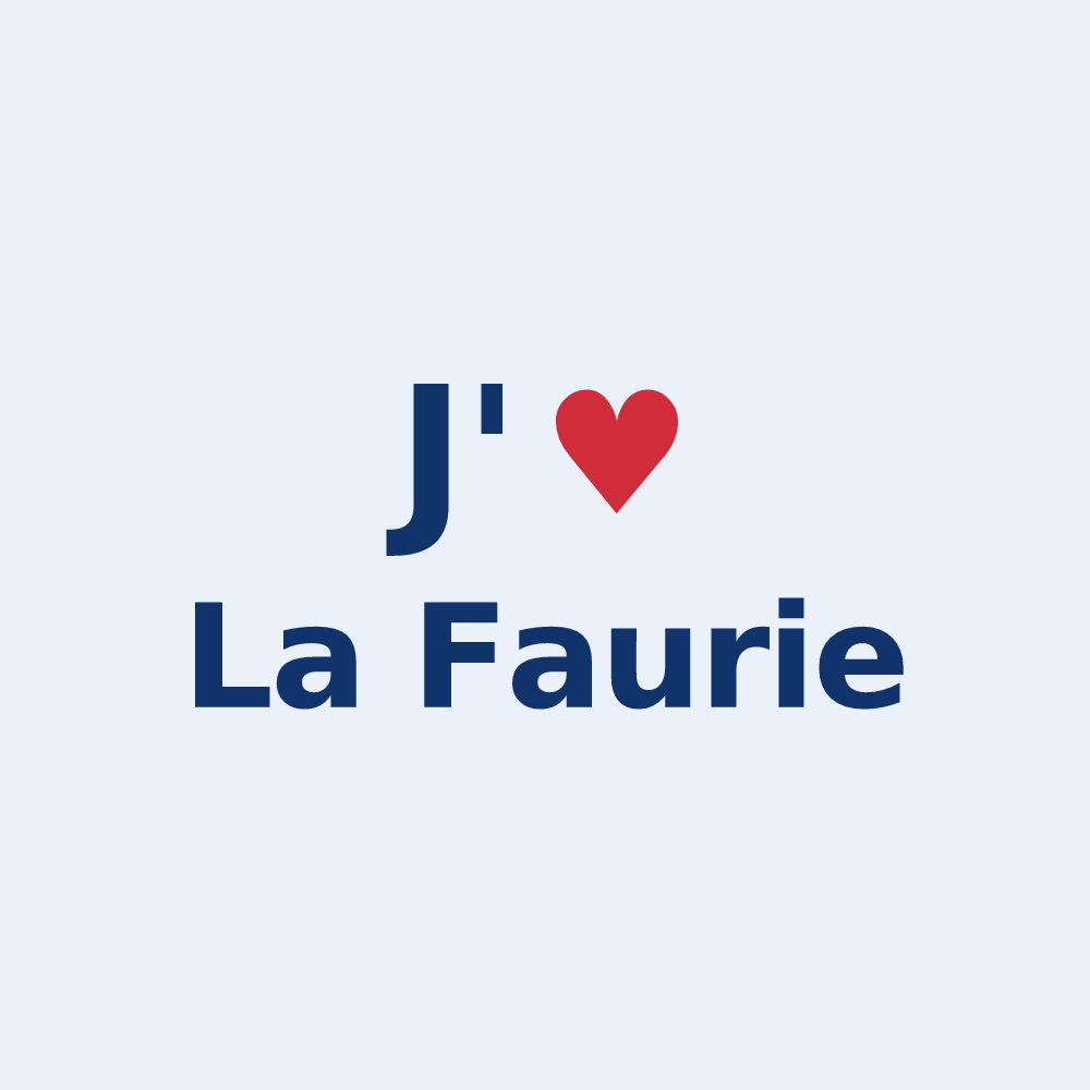 Sticker personnalisé La Faurie — design J'aime La Faurie