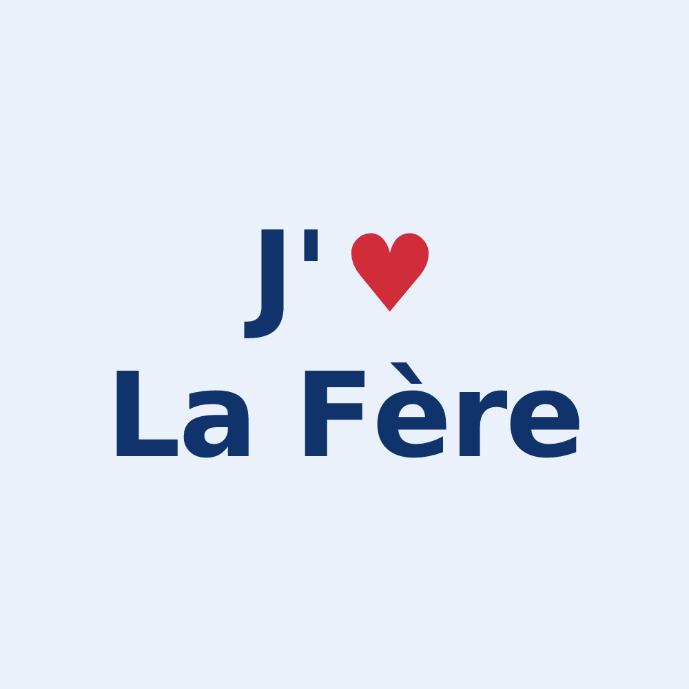 Sticker personnalisé La Fère — design « J'aime La Fère » imprimé sur le sticker