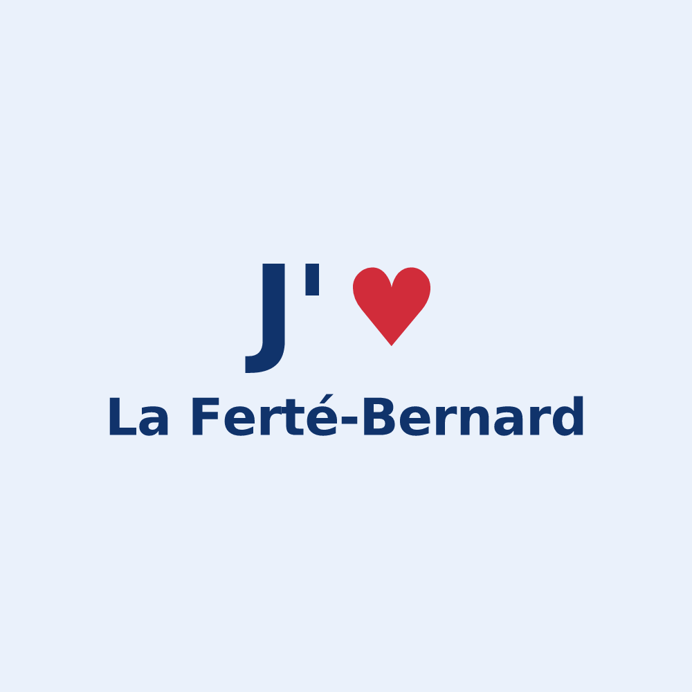 Sticker personnalisé La Ferté-Bernard — design J'aime La Ferté-Bernard
