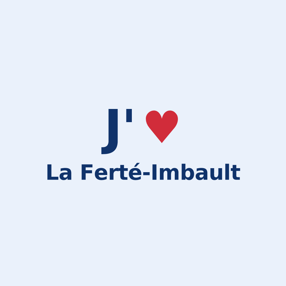 Sticker personnalisé La Ferté-Imbault — design « J'aime La Ferté-Imbault » imprimé sur le sticker