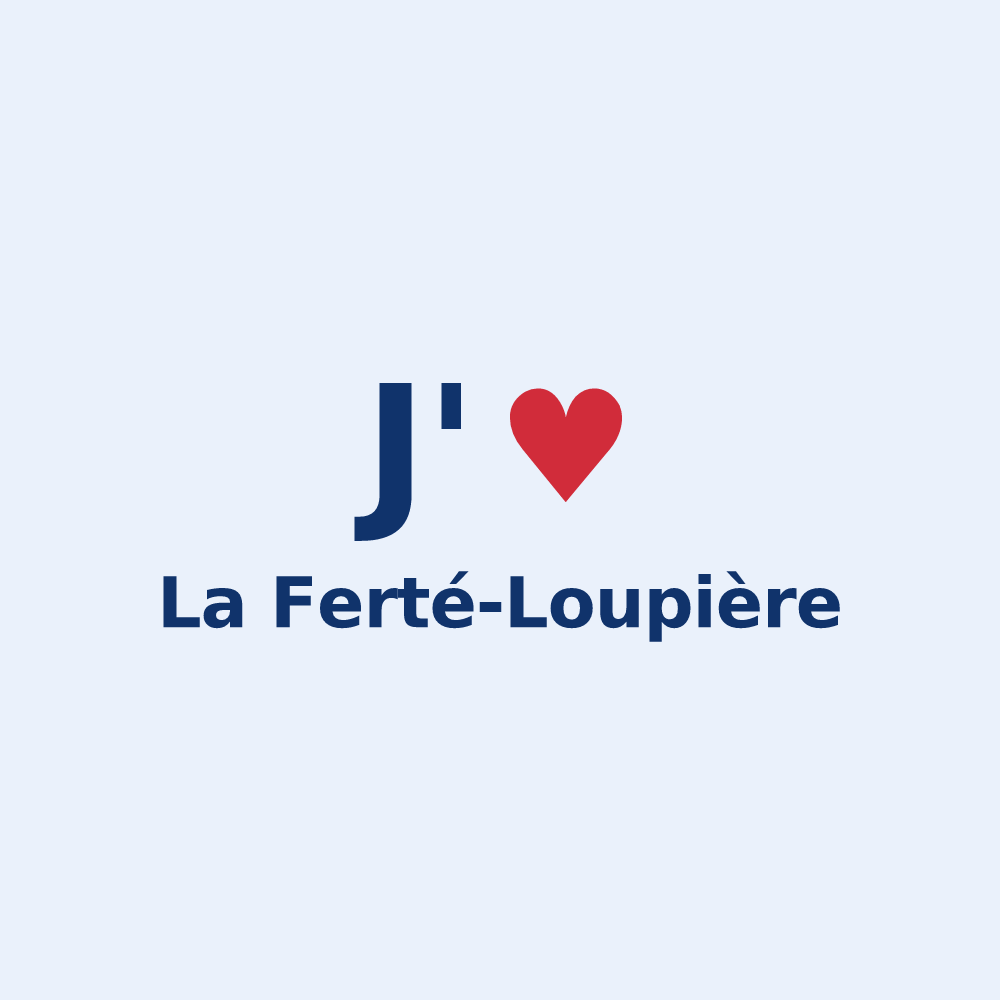 Sticker personnalisé La Ferté-Loupière — design « J'aime La Ferté-Loupière » imprimé sur le sticker