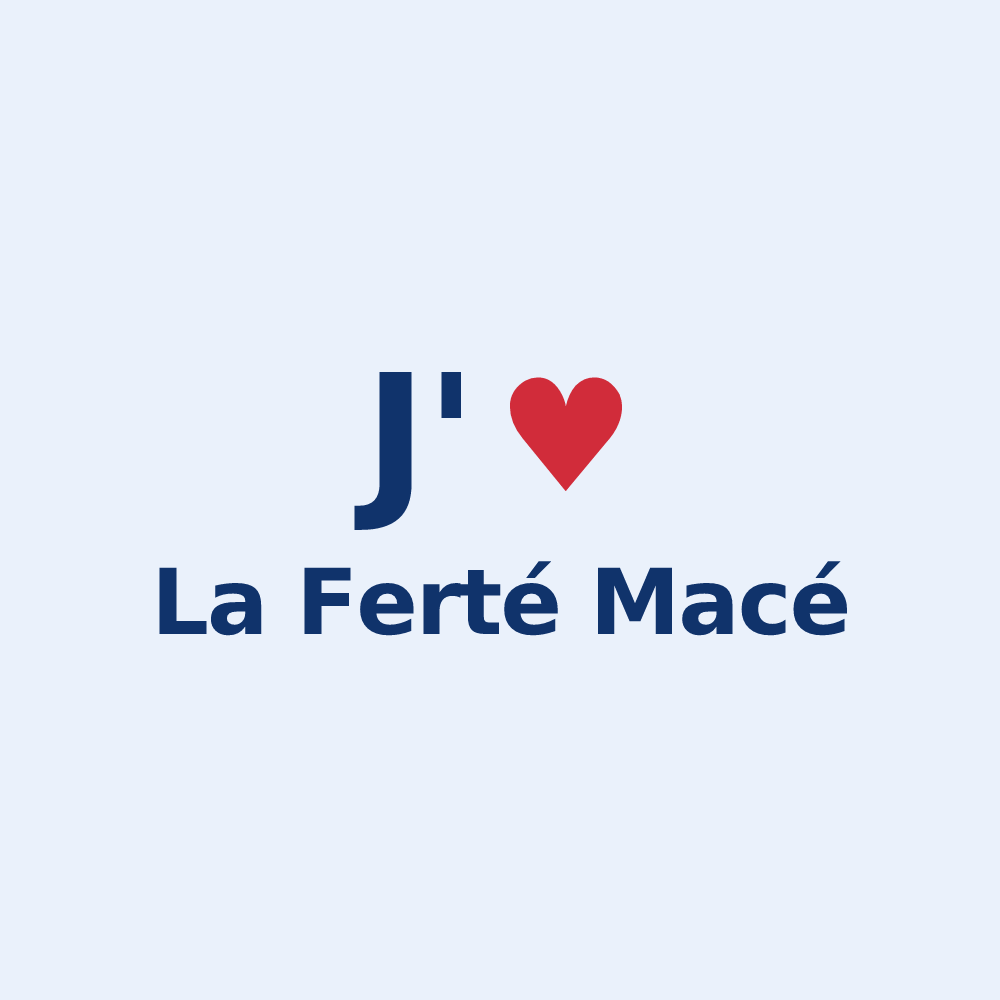 Sticker personnalisé La Ferté Macé — design J'aime La Ferté Macé