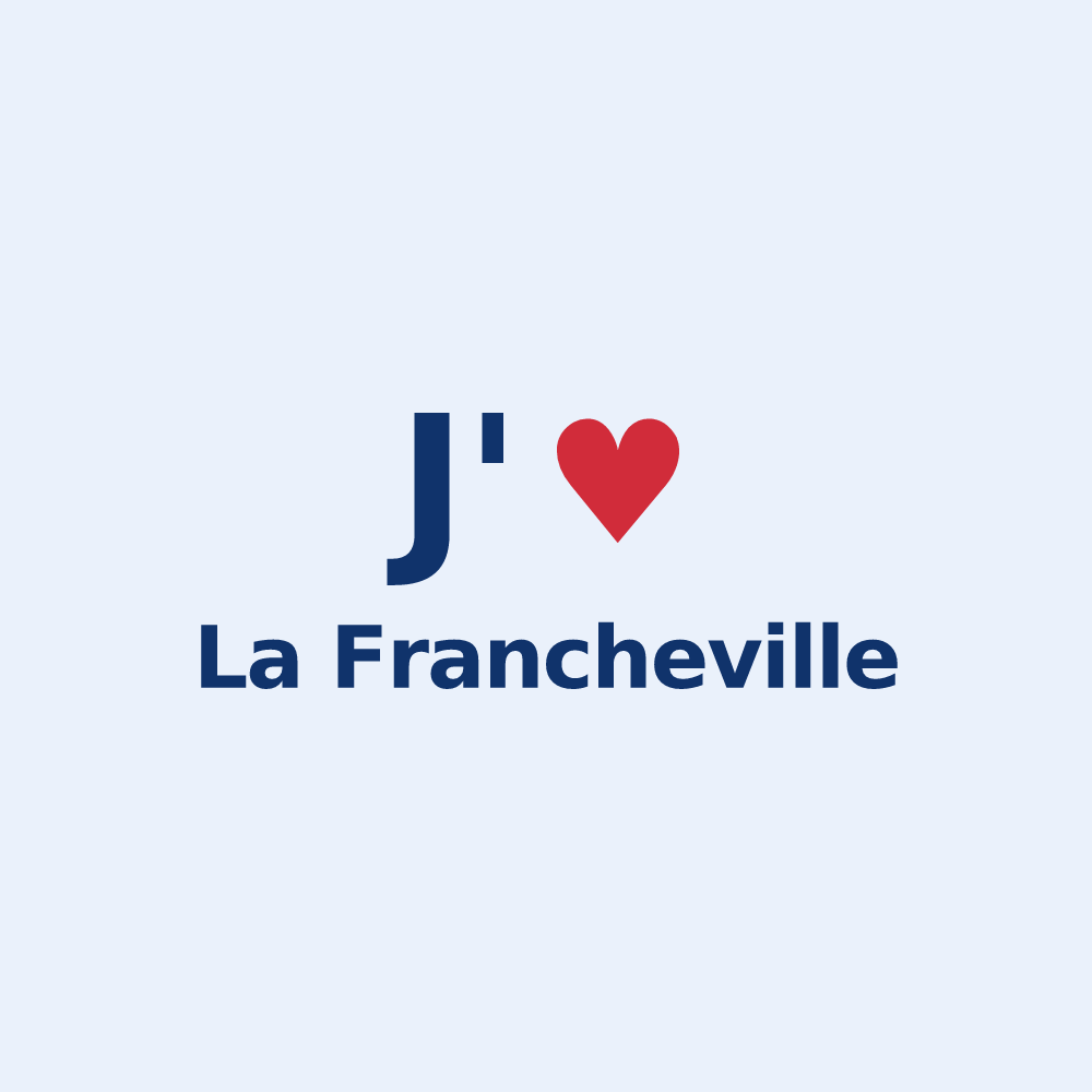 Sticker personnalisé La Francheville — design « J'aime La Francheville » imprimé sur le sticker