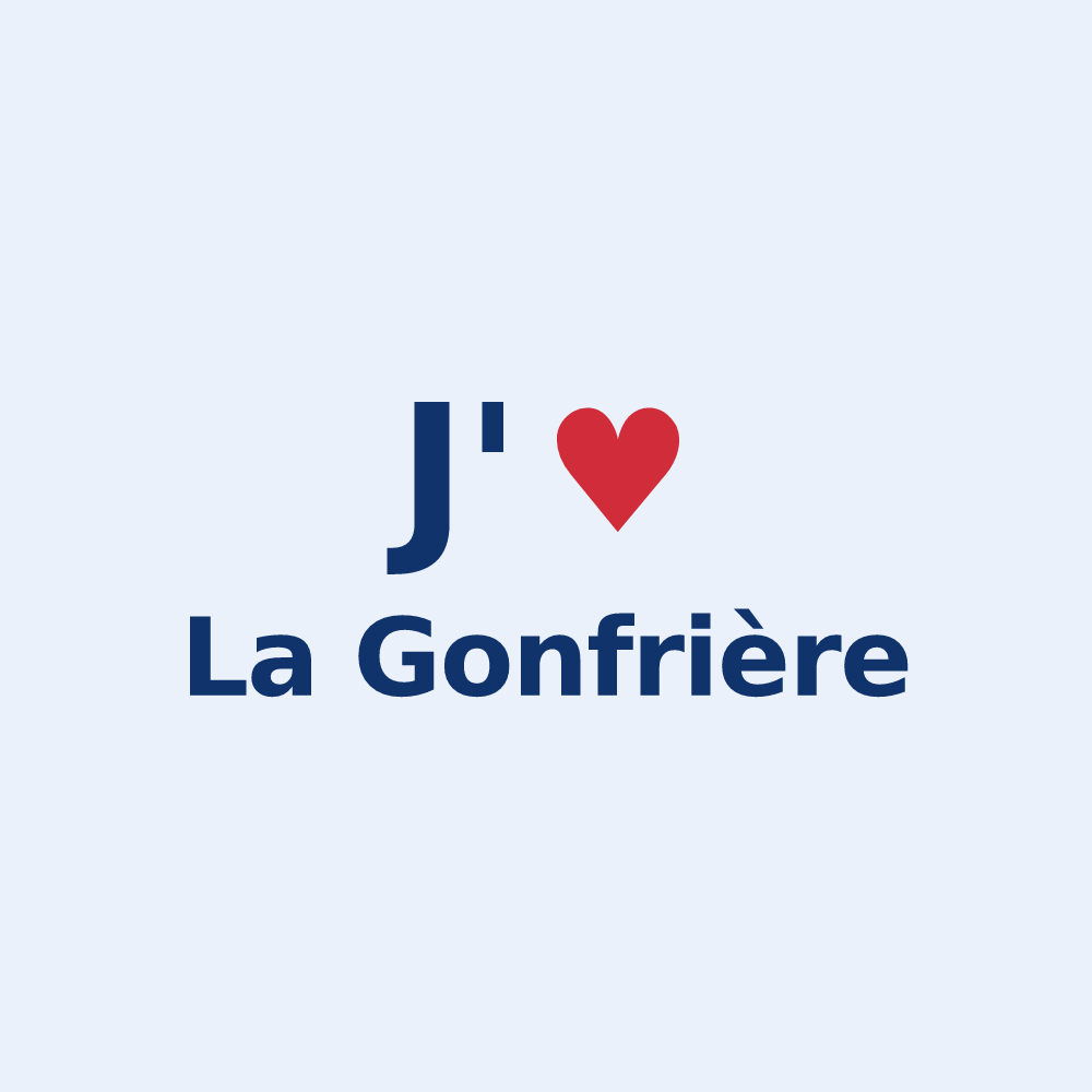 Sticker personnalisé La Gonfrière — design « J'aime La Gonfrière » imprimé sur le sticker