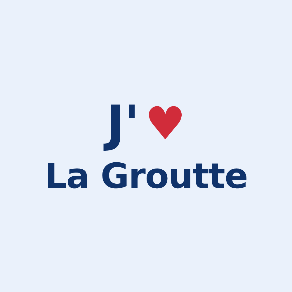 Sticker personnalisé La Groutte — design J'aime La Groutte