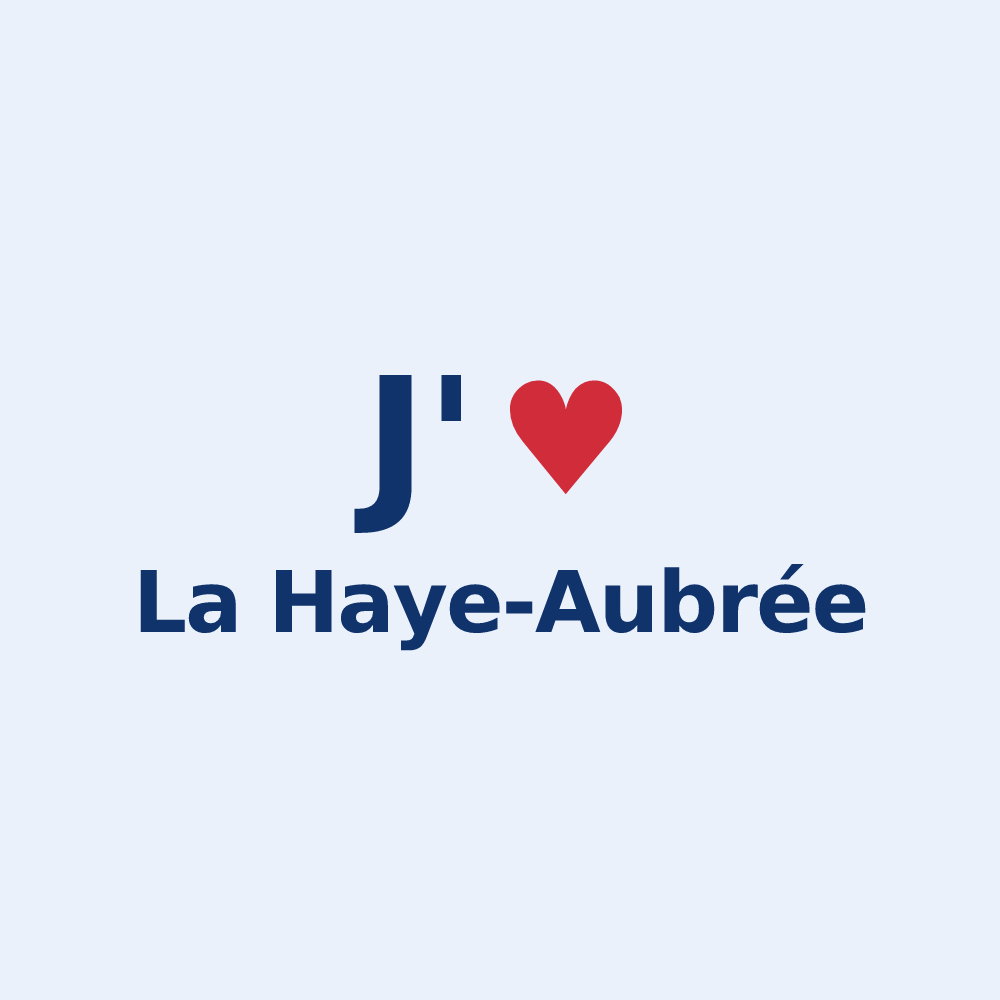 Sticker personnalisé La Haye-Aubrée — design J'aime La Haye-Aubrée