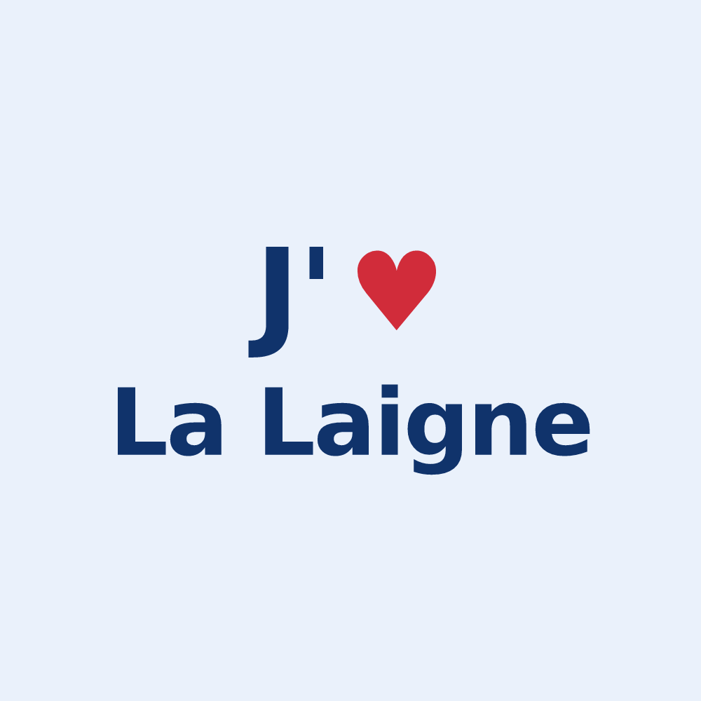 Sticker personnalisé La Laigne — design J'aime La Laigne