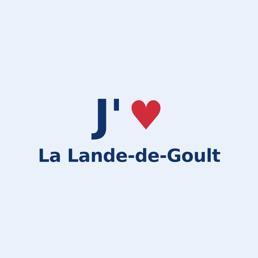 Sticker personnalisé La Lande-de-Goult — design « J'aime La Lande-de-Goult » imprimé sur le sticker