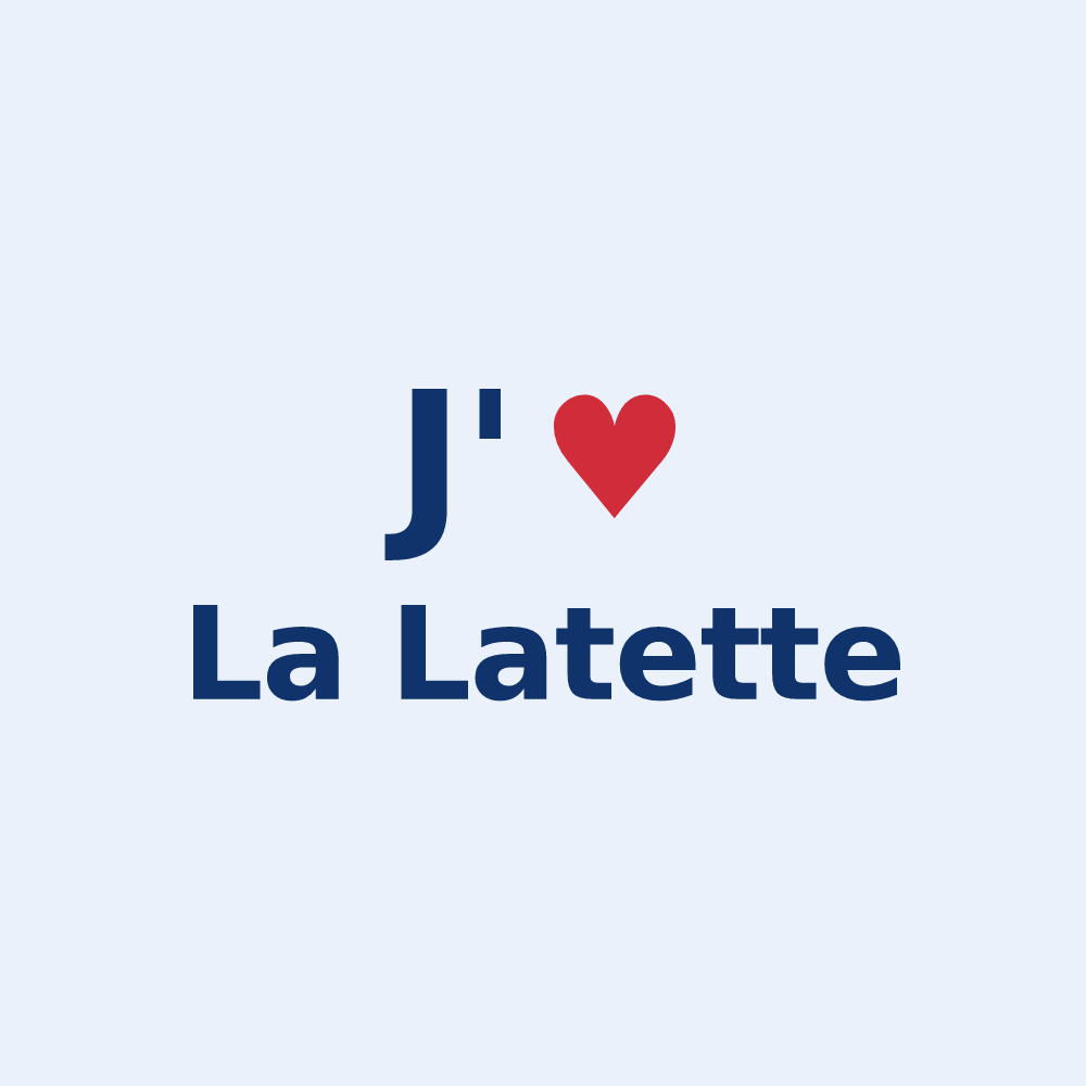 Sticker personnalisé La Latette — design J'aime La Latette