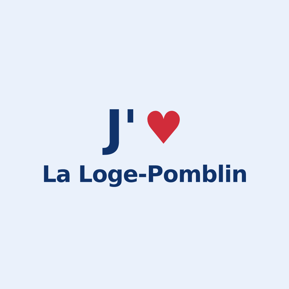 Sticker personnalisé La Loge-Pomblin — design « J'aime La Loge-Pomblin » imprimé sur le sticker