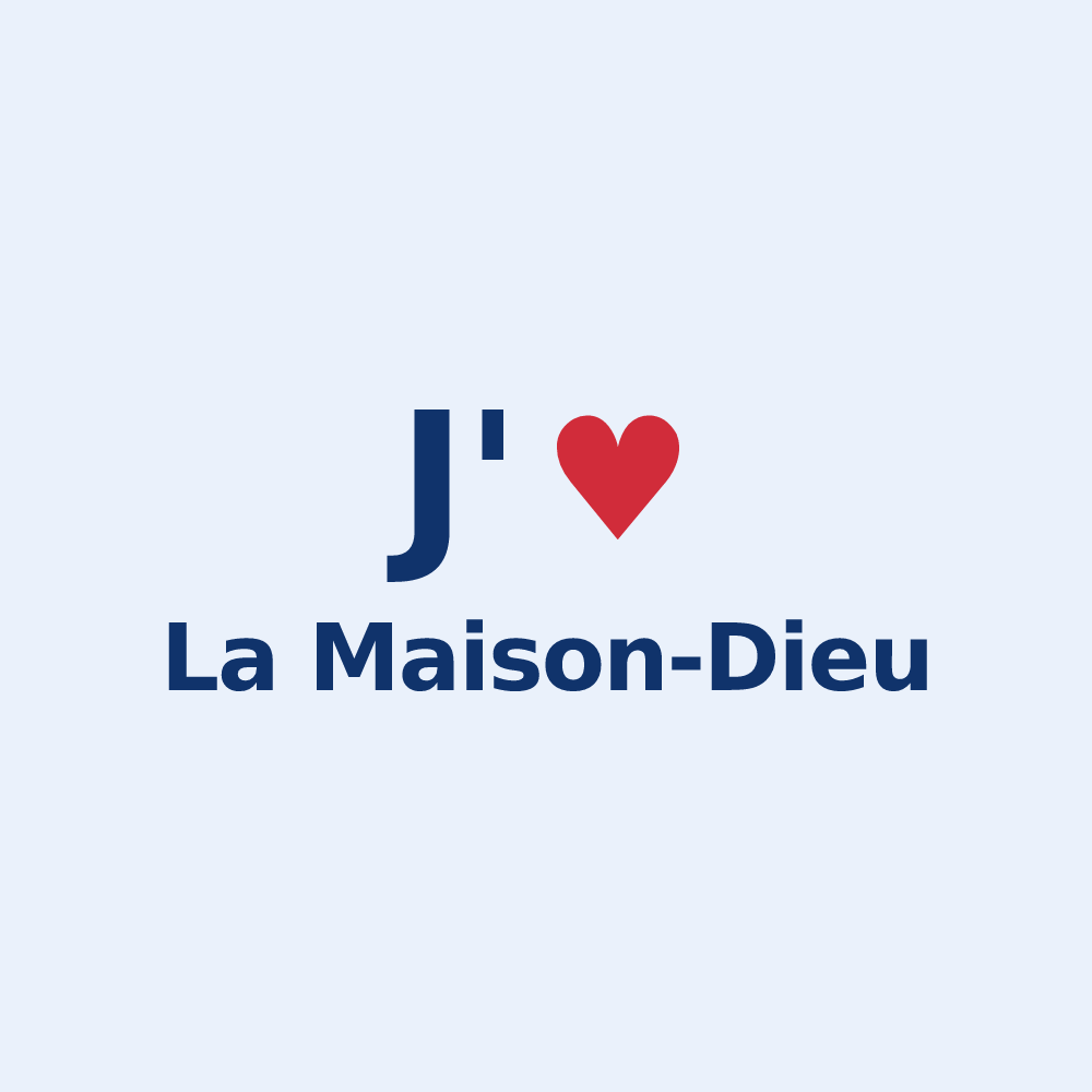 Sticker personnalisé La Maison-Dieu — design « J'aime La Maison-Dieu » imprimé sur le sticker