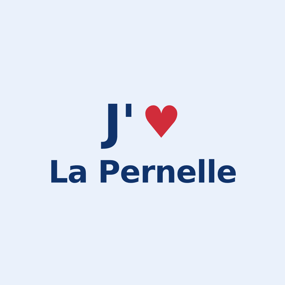 Sticker personnalisé La Pernelle — design J'aime La Pernelle