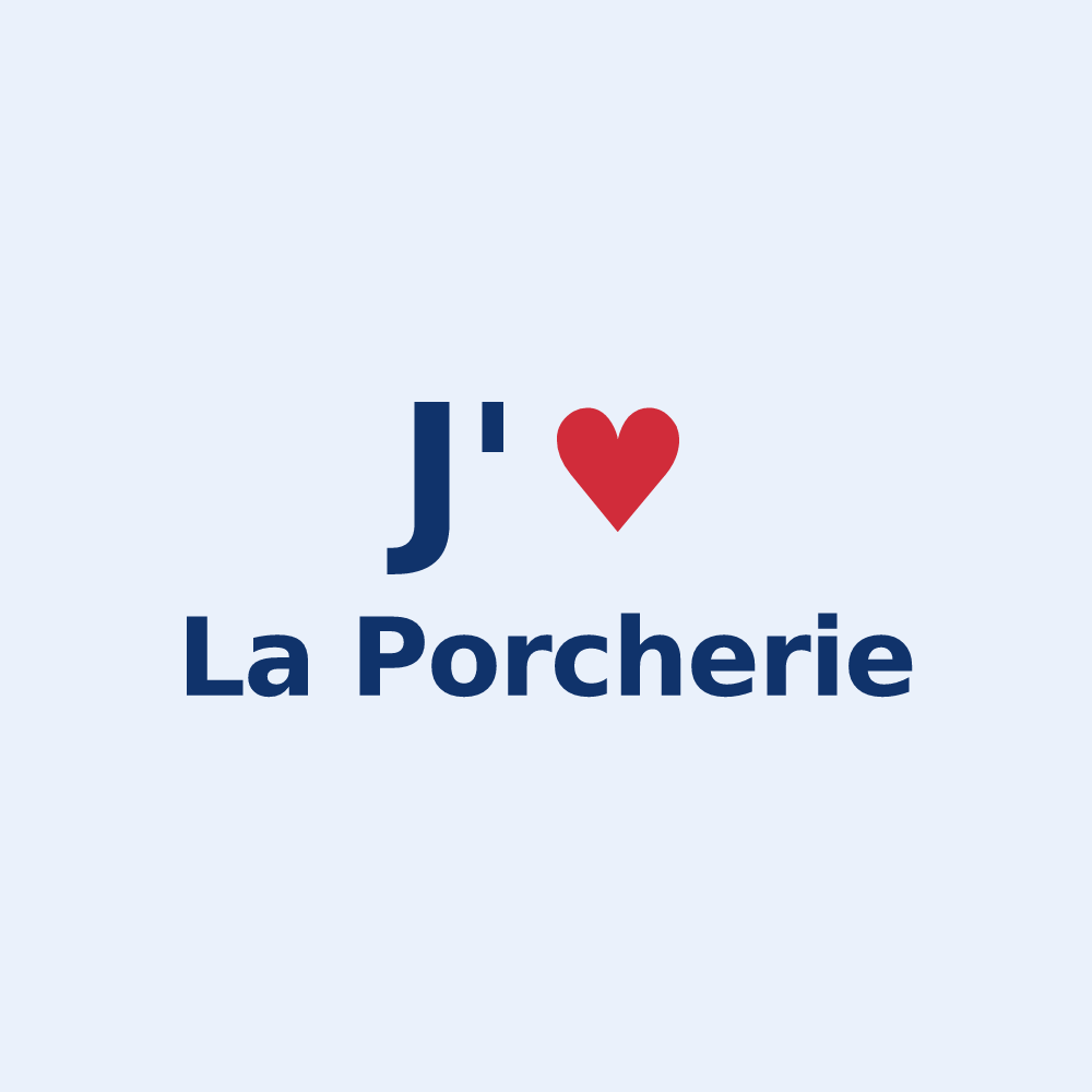 Sticker personnalisé La Porcherie — design J'aime La Porcherie