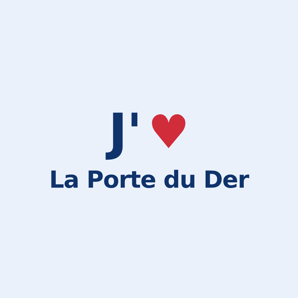 Sticker personnalisé La Porte du Der — design « J'aime La Porte du Der » imprimé sur le sticker
