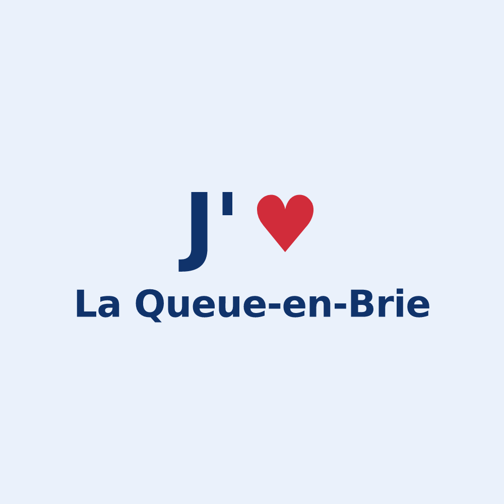 Sticker personnalisé La Queue-en-Brie — design J'aime La Queue-en-Brie