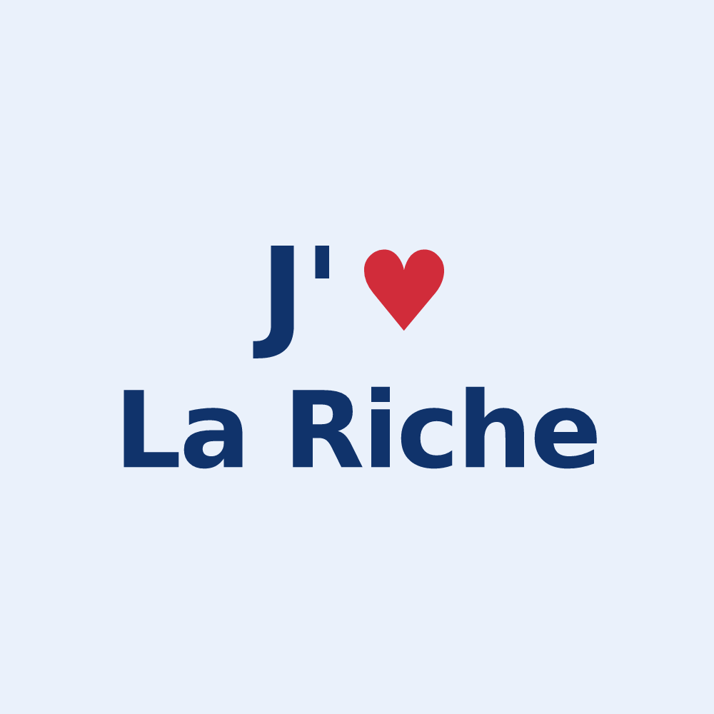 Sticker personnalisé La Riche — design « J'aime La Riche » imprimé sur le sticker
