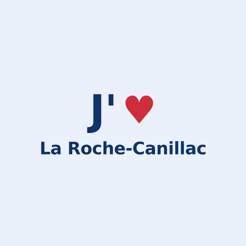 Sticker personnalisé La Roche-Canillac — design J'aime La Roche-Canillac