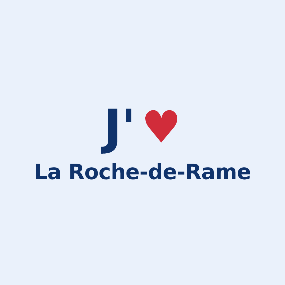 Sticker personnalisé La Roche-de-Rame — design J'aime La Roche-de-Rame
