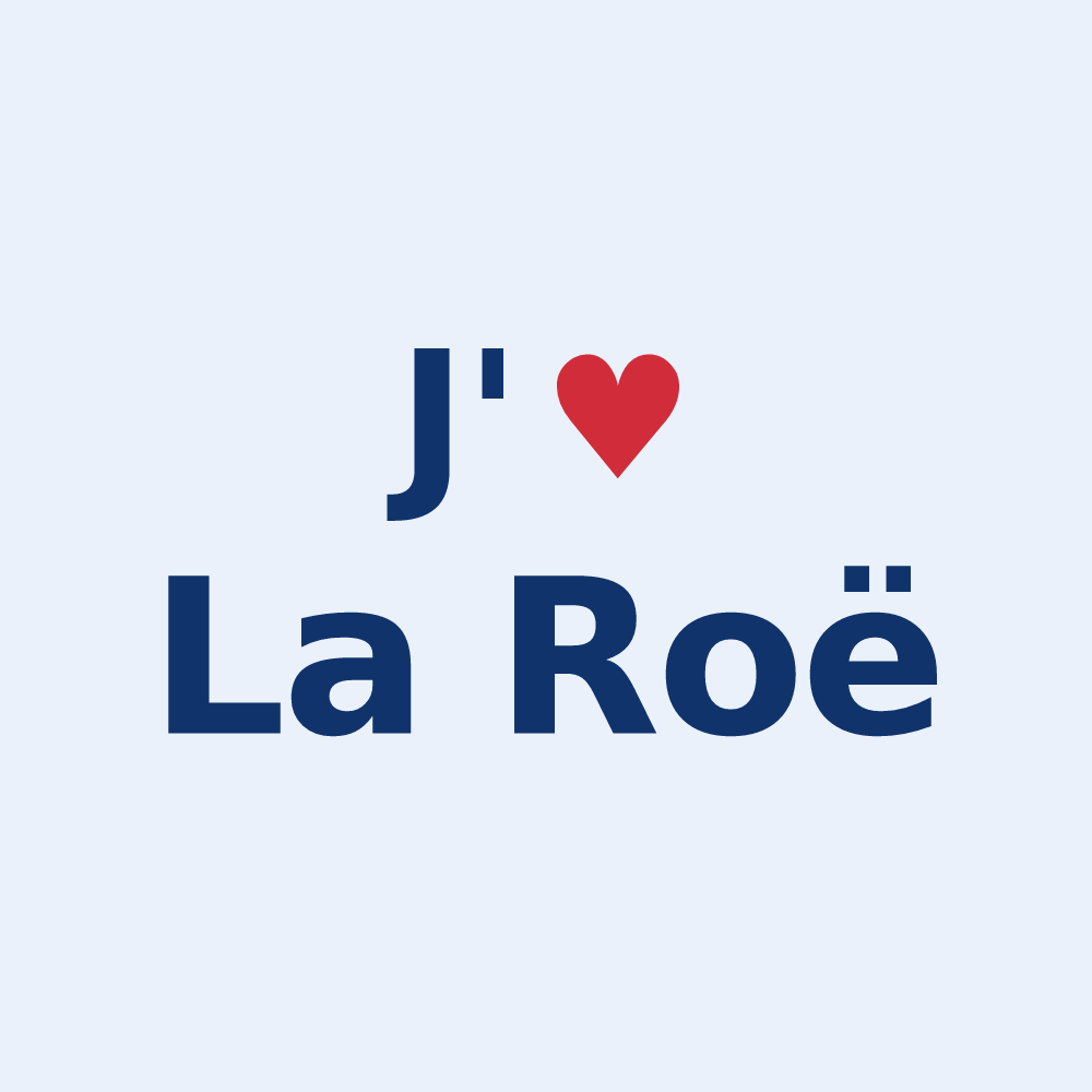 Sticker personnalisé La Roë — design « J'aime La Roë » imprimé sur le sticker