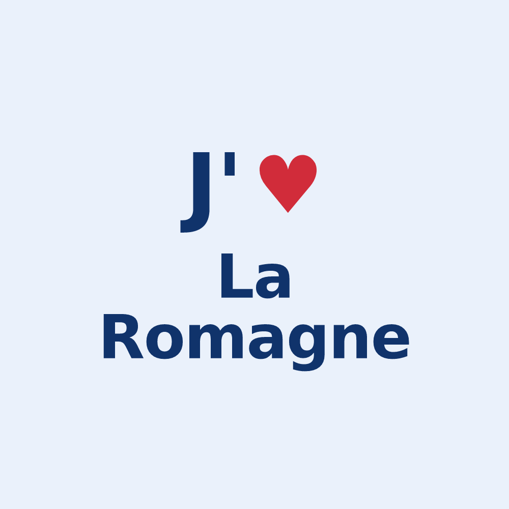 Sticker personnalisé La Romagne — design « J'aime La Romagne » imprimé sur le sticker