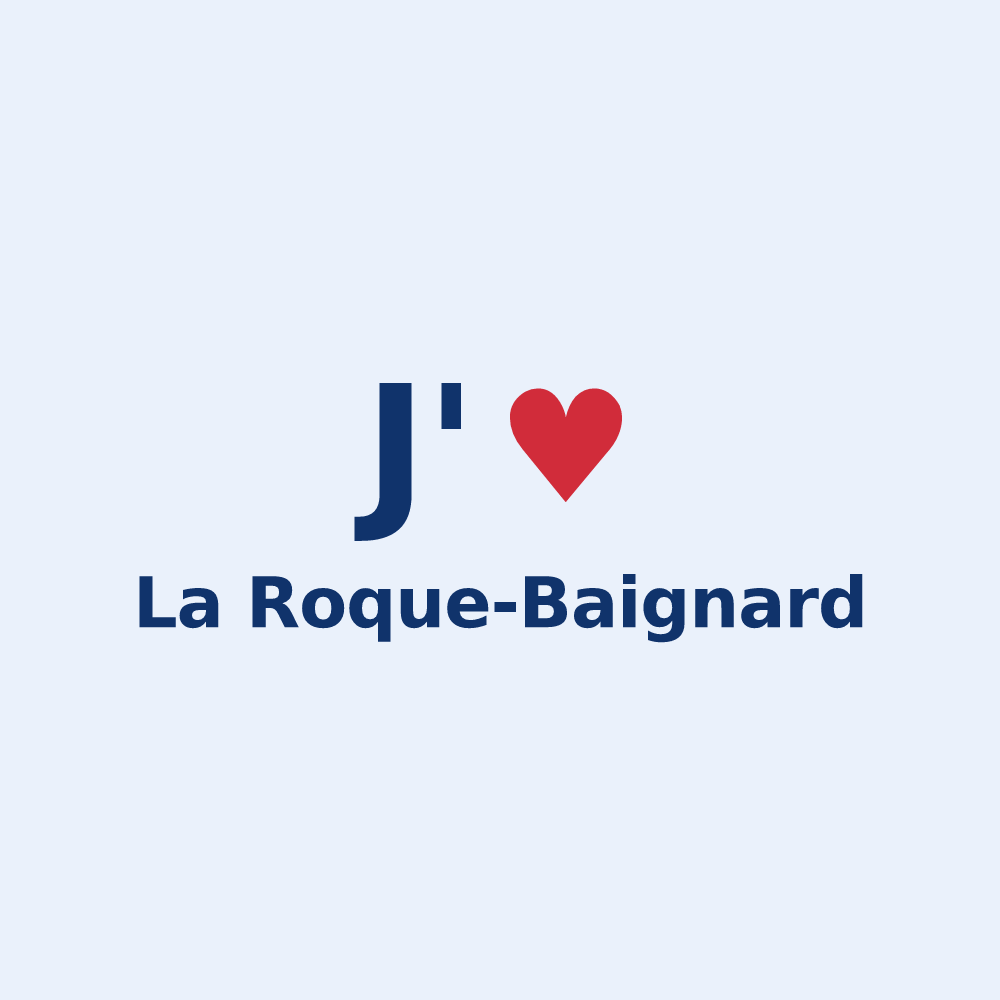 Sticker personnalisé La Roque-Baignard — design J'aime La Roque-Baignard