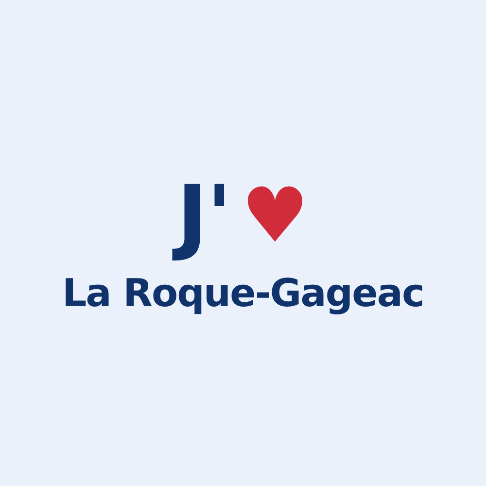 Sticker personnalisé La Roque-Gageac — design J'aime La Roque-Gageac