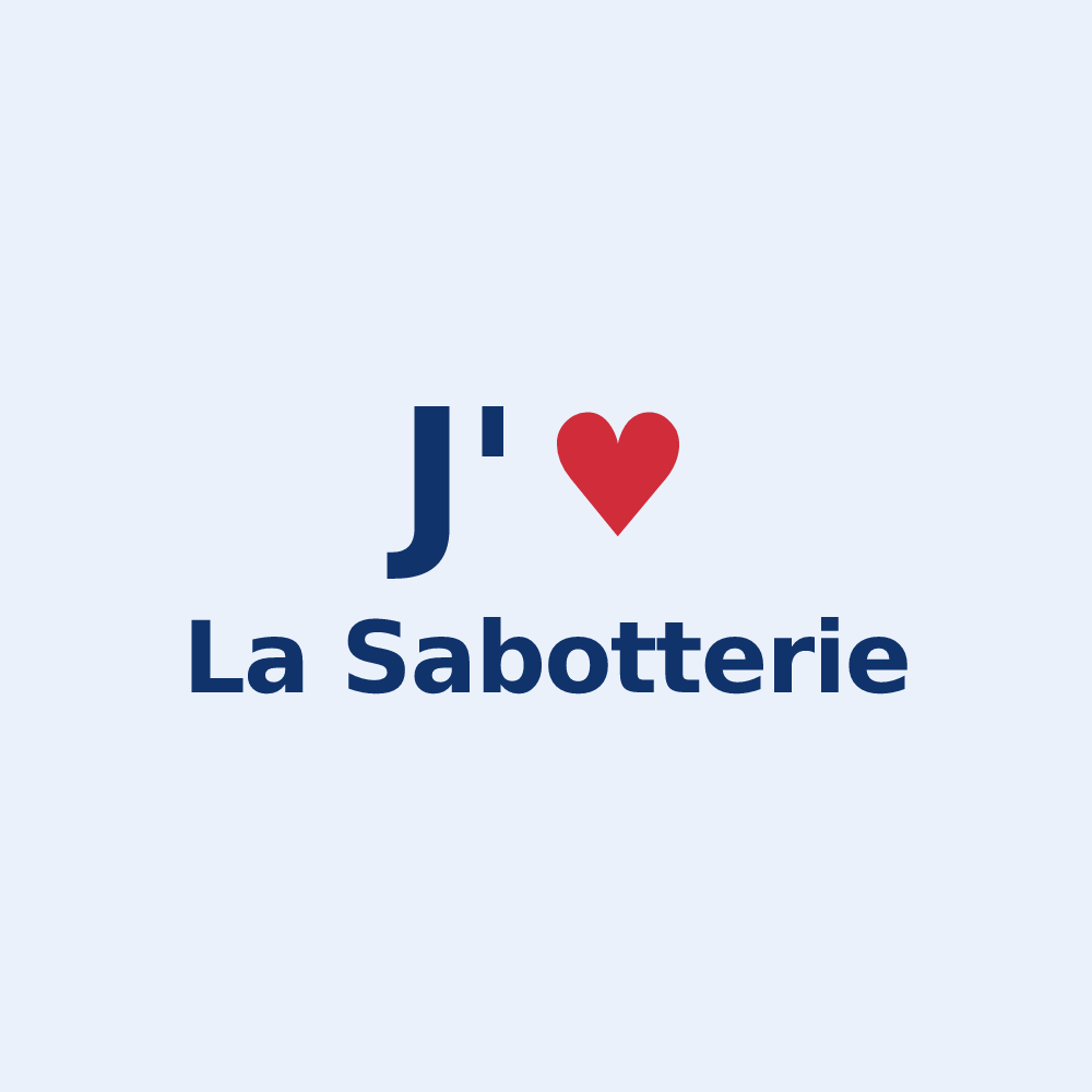 Sticker personnalisé La Sabotterie — design J'aime La Sabotterie