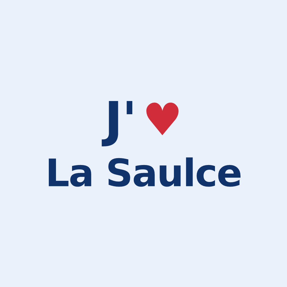 Sticker personnalisé La Saulce — design J'aime La Saulce