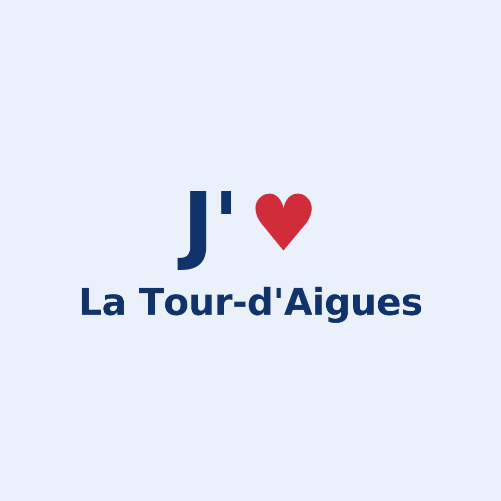 Sticker personnalisé La Tour-d'Aigues — design J'aime La Tour-d'Aigues