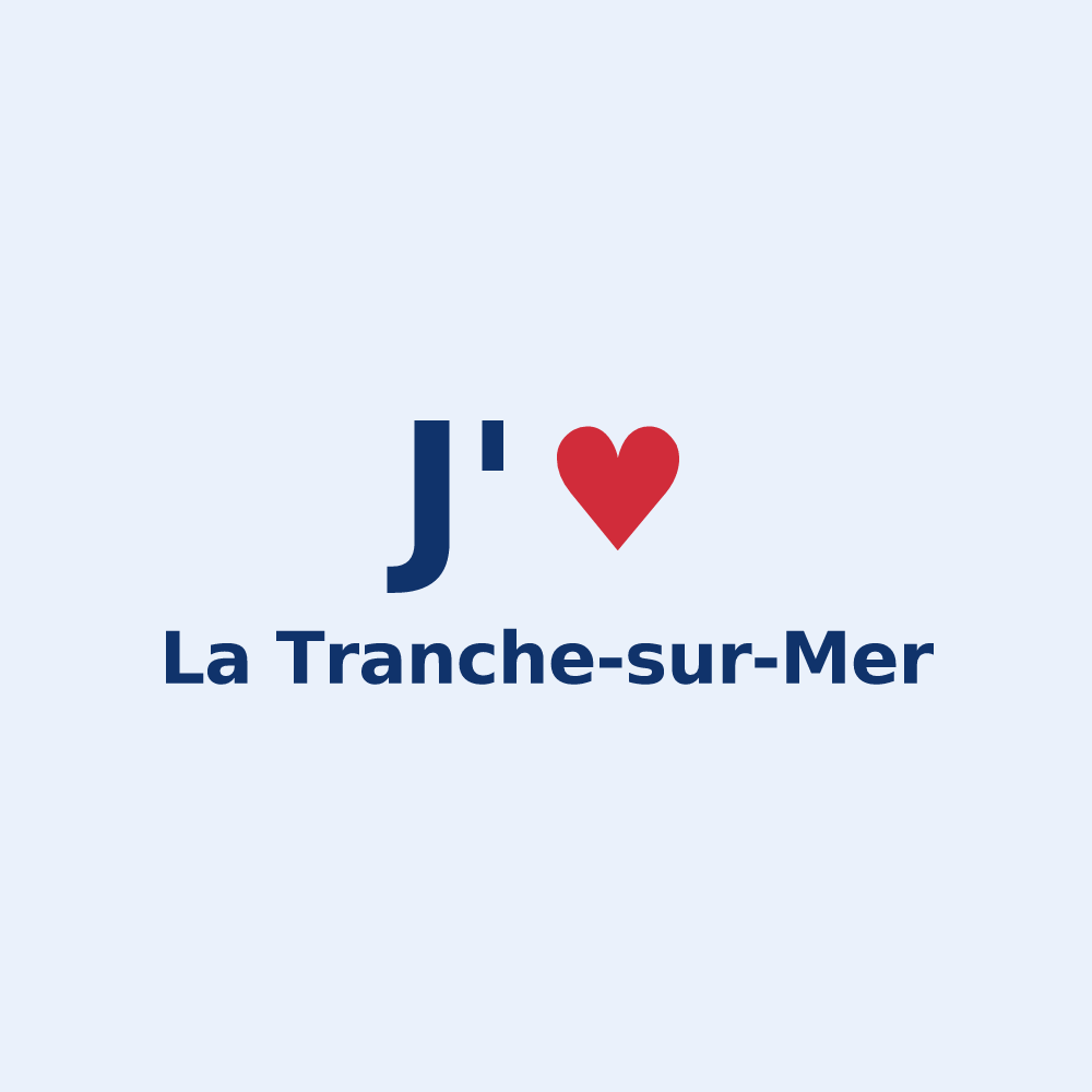 Sticker personnalisé La Tranche-sur-Mer — design « J'aime La Tranche-sur-Mer » imprimé sur le sticker