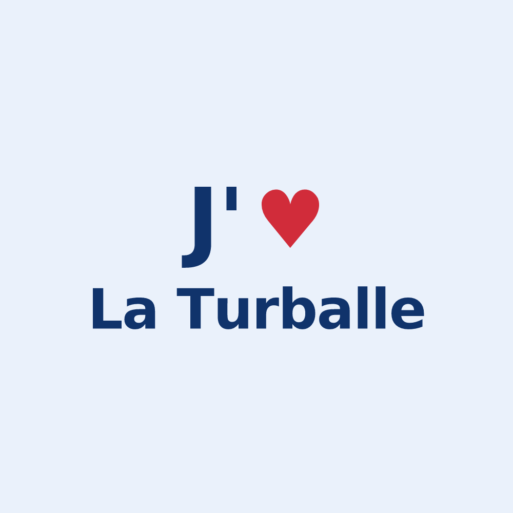 Sticker personnalisé La Turballe — design « J'aime La Turballe » imprimé sur le sticker
