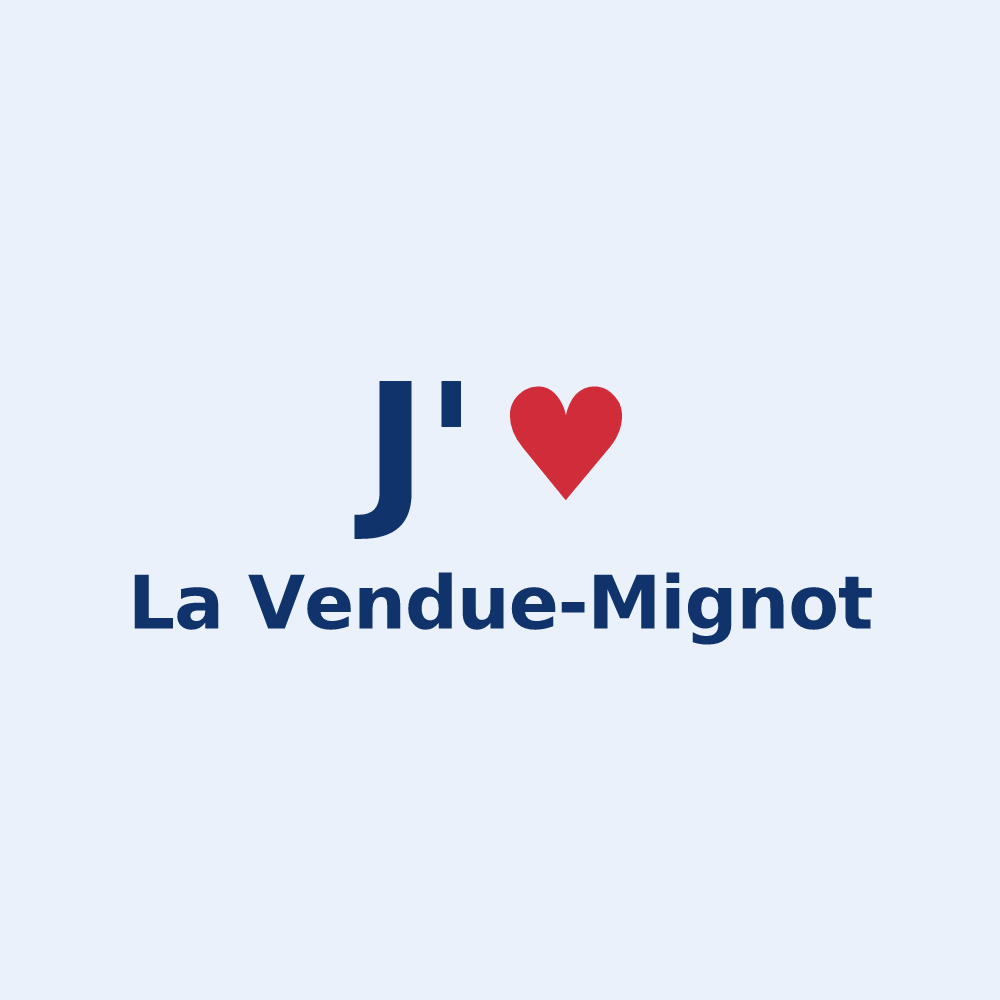 Sticker personnalisé La Vendue-Mignot — design J'aime La Vendue-Mignot