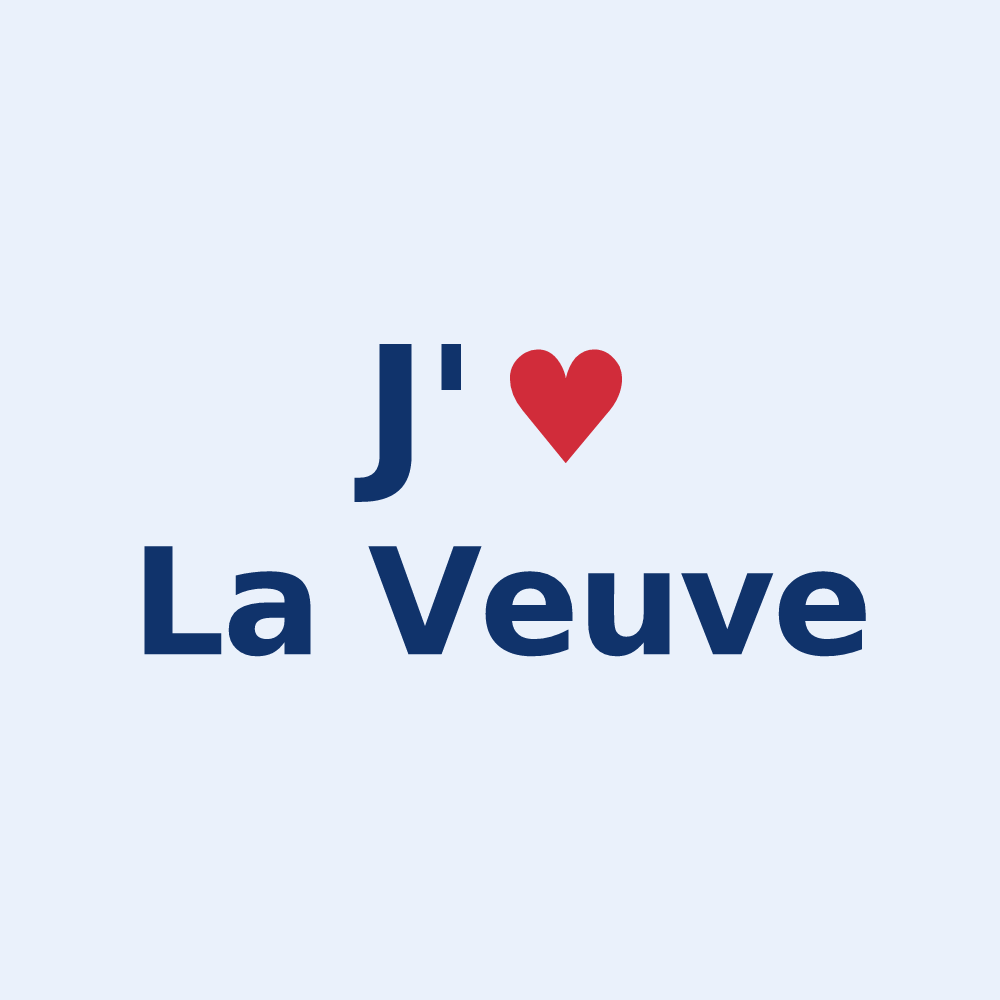 Sticker personnalisé La Veuve — design J'aime La Veuve