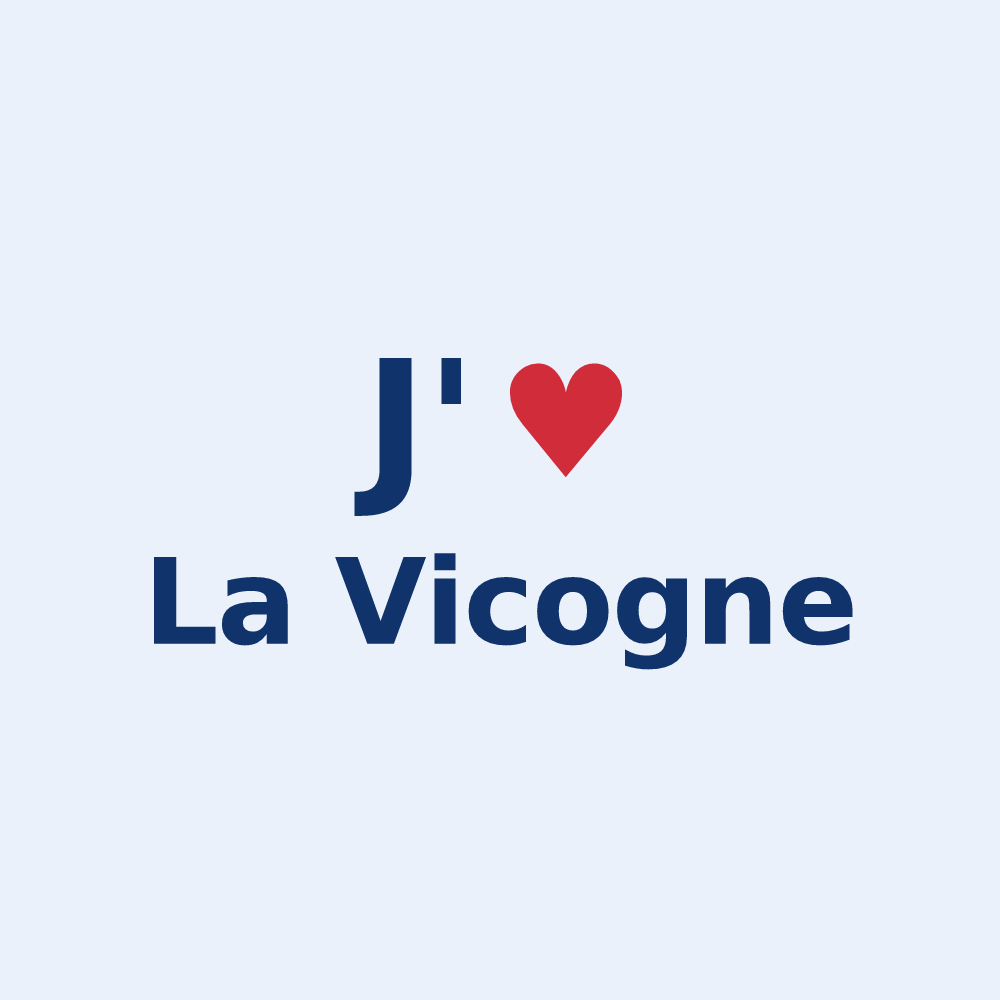 Sticker personnalisé La Vicogne — design J'aime La Vicogne