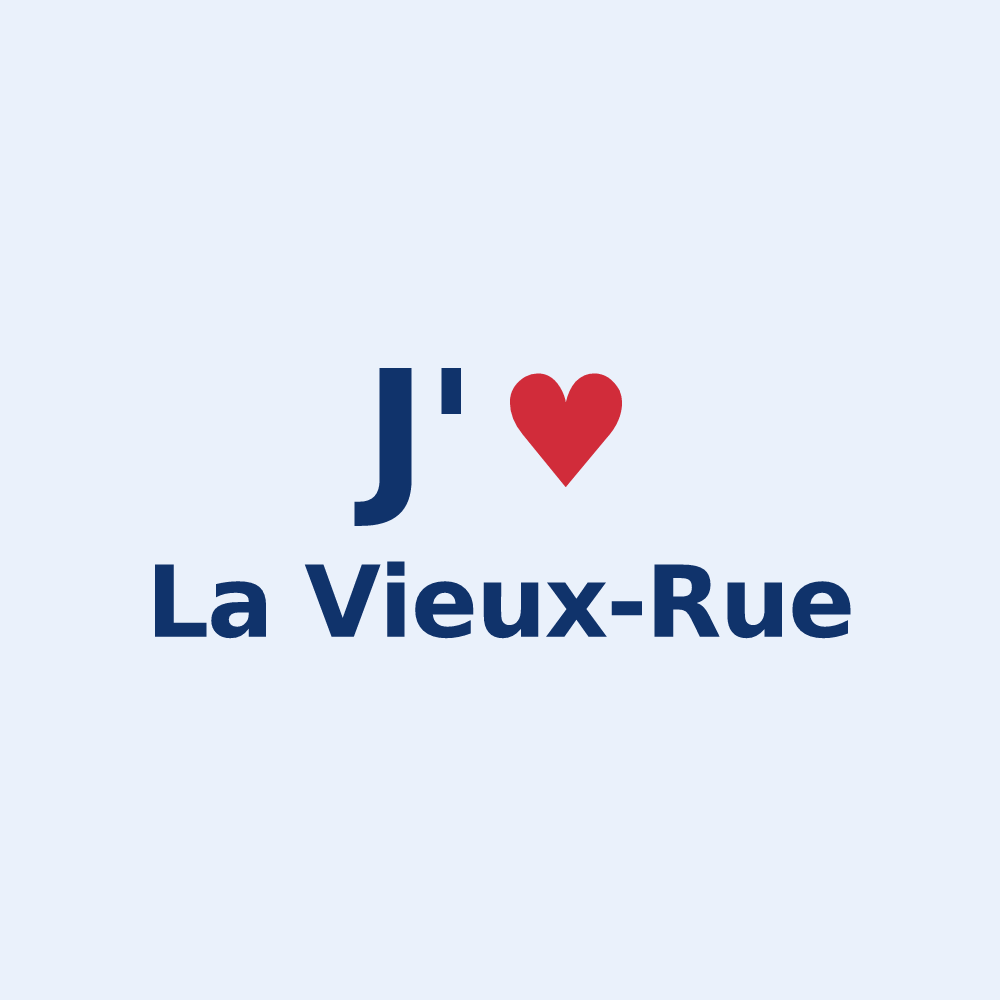 Sticker personnalisé La Vieux-Rue — design J'aime La Vieux-Rue