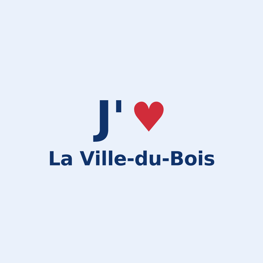 Sticker personnalisé La Ville-du-Bois — design J'aime La Ville-du-Bois