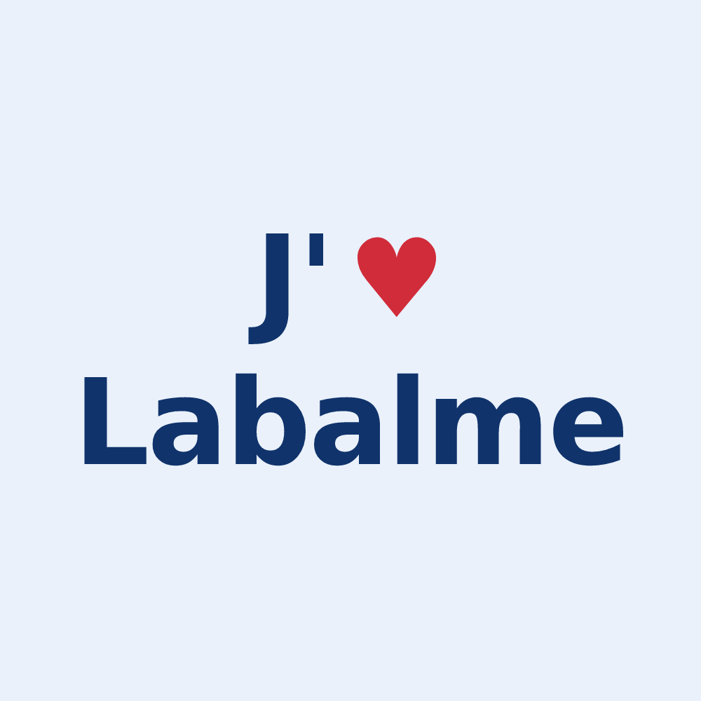 Sticker personnalisé Labalme — design J'aime Labalme