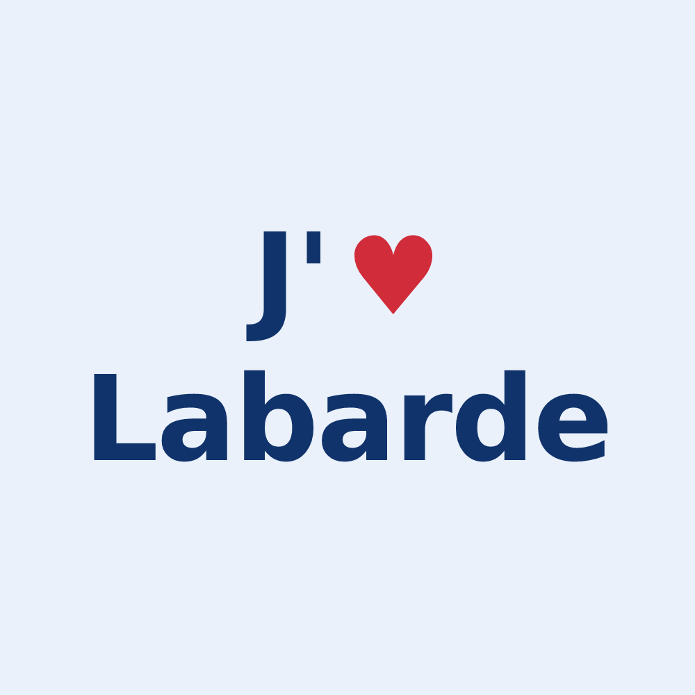 Sticker personnalisé Labarde — design J'aime Labarde