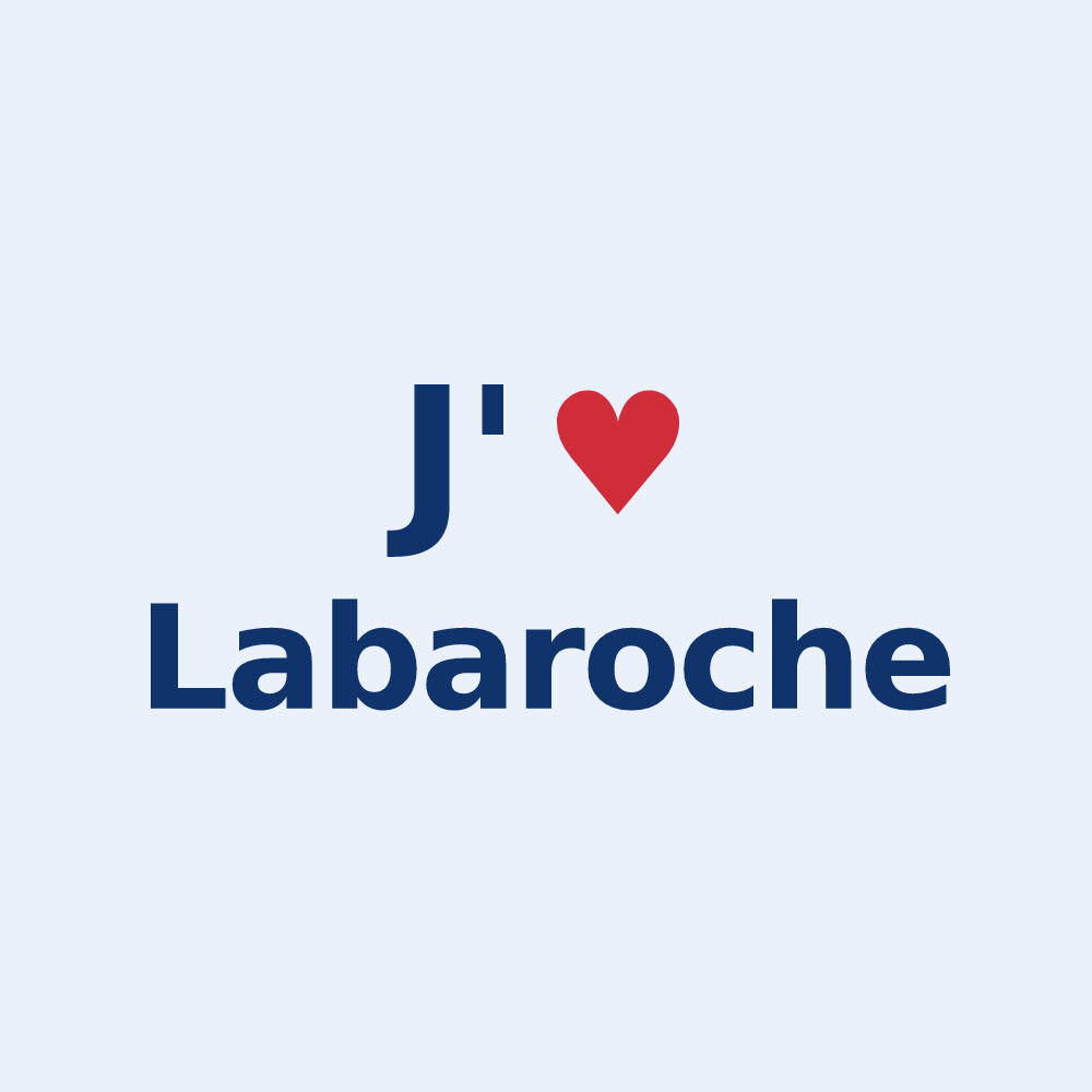 Sticker personnalisé Labaroche — design J'aime Labaroche