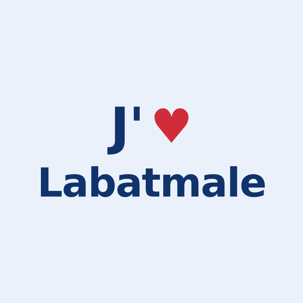 Sticker personnalisé Labatmale — design J'aime Labatmale