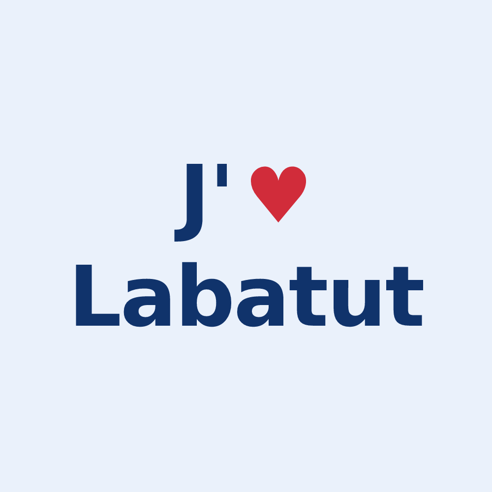 Sticker personnalisé Labatut — design « J'aime Labatut » imprimé sur le sticker