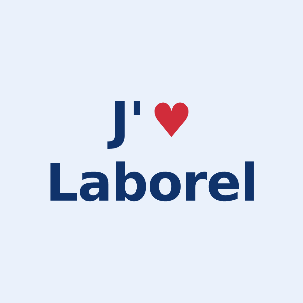 Sticker personnalisé Laborel — design J'aime Laborel