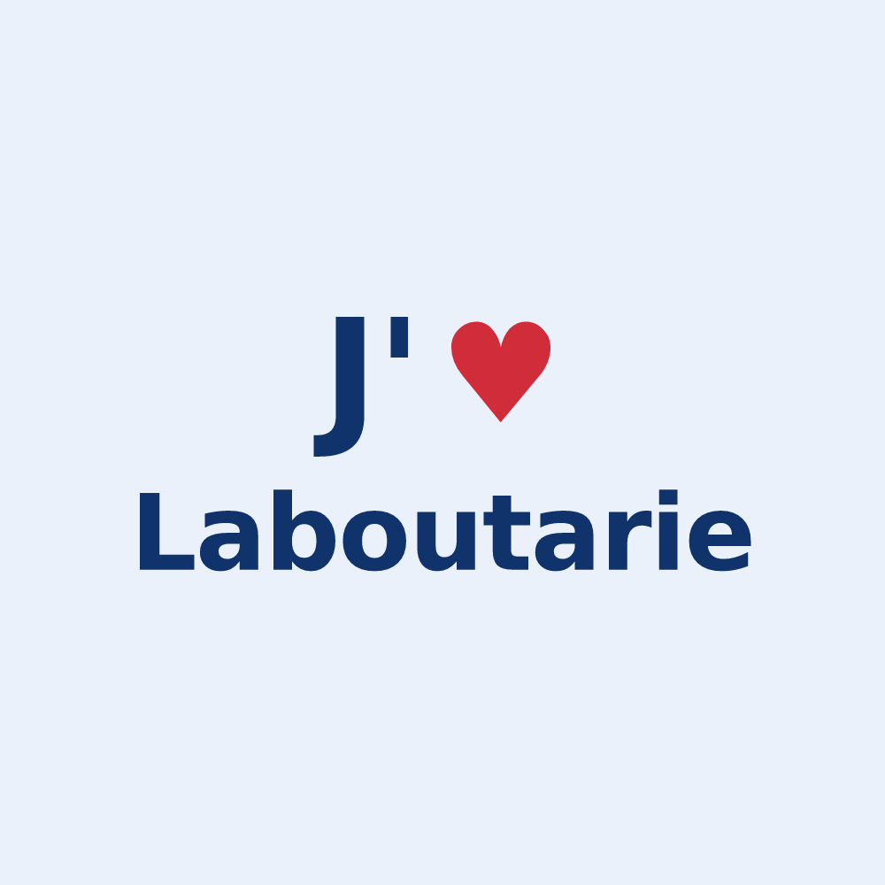 Sticker personnalisé Laboutarie — design « J'aime Laboutarie » imprimé sur le sticker