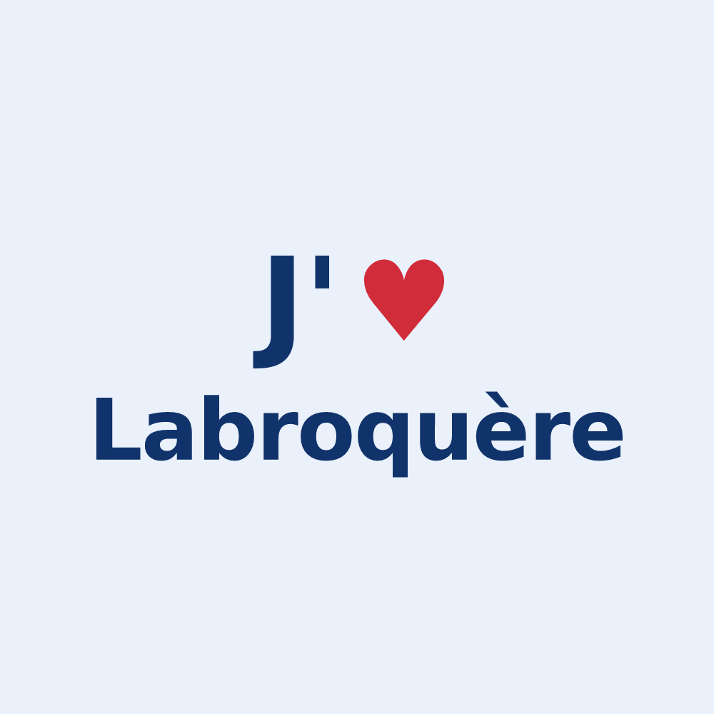 Sticker personnalisé Labroquère — design J'aime Labroquère